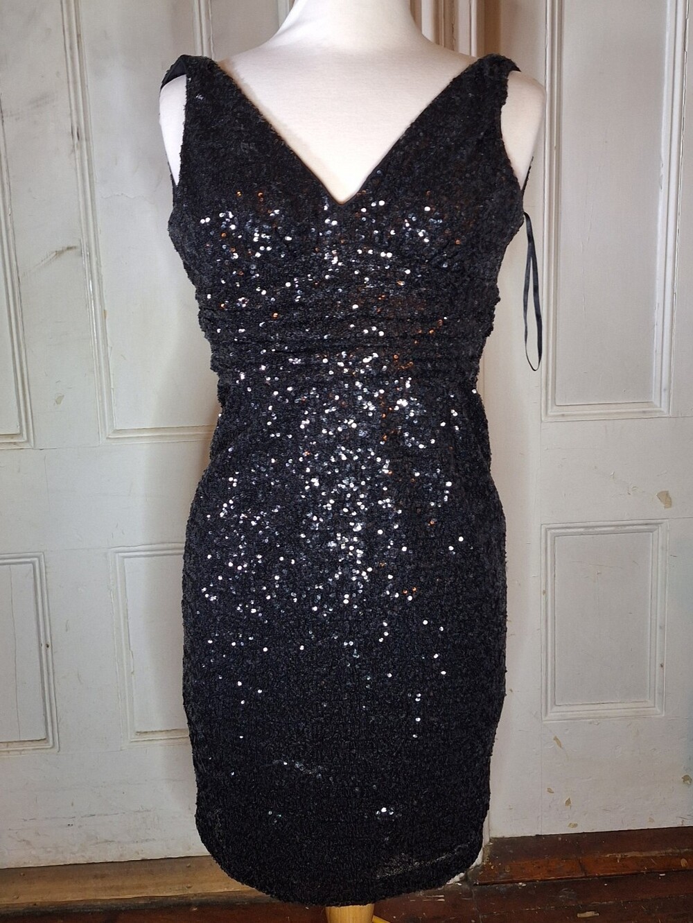Eliza J Sequins Prom Cocktail Short Mini Dress Black Womens Size 2 P NWT